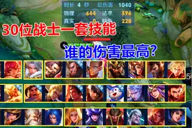 王者测试：30位战士一套技能，谁的伤害最高？视频封面