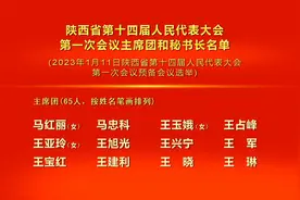 陕西省第十四届人民代表大会  第一次会议主席团和秘书长名单视频封面