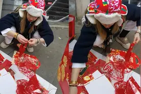 意大利美女街头摆摊卖中国年货，头上帽子成亮点，中文不输中国人视频封面