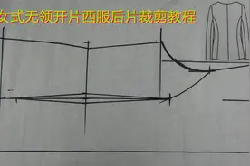 女式无领刀背缝结构开片西服，后片的裁剪方法视频封面