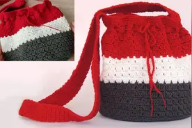 非常时尚的钩针编织袋，桶形结构，拼色钩编，易编织，你也能完成视频封面