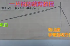女士长袖睡衣，一片式袖子的裁剪方法