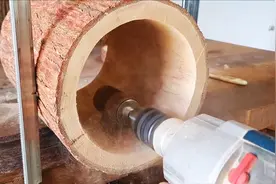 木头掏空芯材，制作一个简约储物罐，过程不难，有条件你可以试试视频封面