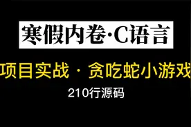 【寒假内卷】项目实战：C语言贪吃蛇（210行源码演示）视频封面