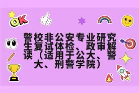 警校非公安专业研究生复试体检、政审解读（适用【转载】视频封面
