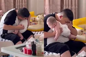 妥妥的女儿奴！爸爸每天抱娃亲亲闻闻，宝妈：我老公多少有点奇怪视频封面