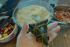 莲子花生咸肉粽这样包味道足，不漏米不夹生，详细教程，一学就会视频封面