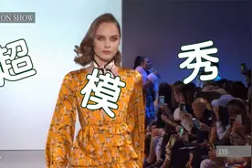 性感的国际超模深邃的棕色眼睛明亮而有神，金黄色的头发时尚前卫视频封面