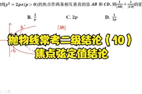 抛物线你一定要知道的二级结论（10）—焦点弦定值结论视频封面