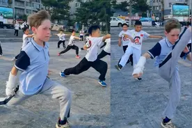 山东威海：10岁外国男孩痴迷中国武术，手臂骨折却依然坚持训练！视频封面