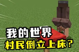 我的世界：村民倒立也能睡上床，还有村民床只能用来做枕头？