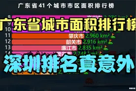 广东41个城市市区面积排行榜，广州第1，佛山第4，猜猜深圳排第几视频封面