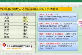 Excel中通过函数自动生成带超链接的工作表目录，简单到没朋友！视频封面