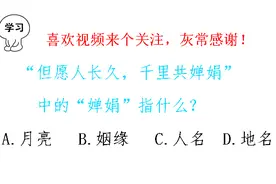 诗句“但愿人长久，千里共婵娟”中“婵娟”指什么？视频封面