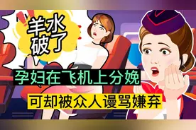 女人挺着大肚子上飞机，不料空中突然分娩，然而却被乘客辱骂嫌弃视频封面