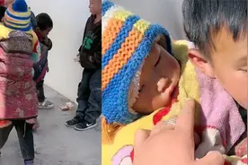 四川哥哥背着妹妹去学校，不贪心只拿一份早餐：懂事得让人心疼视频封面