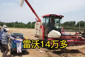 2022款履带式小麦收割机14万多，割一亩地100，看看工作效率！视频封面
