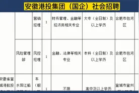 安徽港投集团（国企）社会招聘5人，合肥上班，五险二金，年终奖视频封面