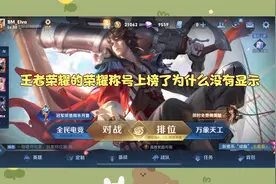王者荣耀的荣耀称号上榜了为什么没有显示