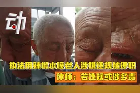 执法用辣椒水喷老人涉嫌违规被停职 律师：若违规或涉多责