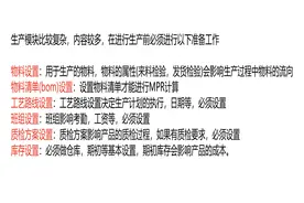 生产环节设置