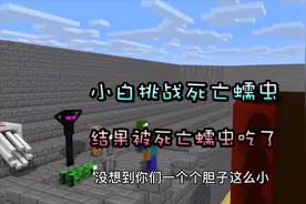 我的世界搞笑：小白挑战死亡蠕虫，结果被死亡蠕虫吃了