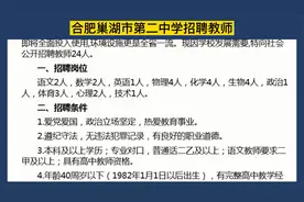 合肥巢湖市第二中学招聘教师24人，含10学科，本科学历，同岗同酬视频封面