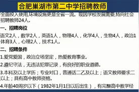 合肥巢湖市第二中学招聘教师24人，含10学科，本科学历，同岗同酬视频封面