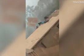 4名在屋顶作业的工人遭遇狂风暴雨 其中一人被吹落视频封面