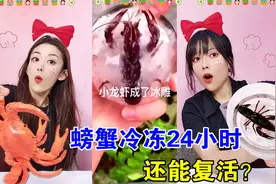 龙虾快速冰冻24小时，会奇迹复活？没想却蜕壳逃跑，到底怎么回事