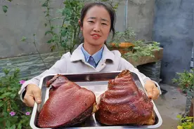 农村媳妇做虎皮肘子，2个多小时炖得软烂脱骨，入口即化太香了视频封面