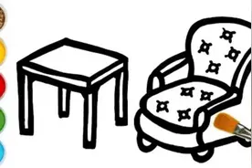 少儿美术教零基础学画画的宝宝画桌子和椅子手绘幼儿简笔画并染色视频封面