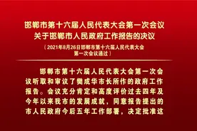 邯郸市第十六届人民代表大会第一次会议决议视频封面