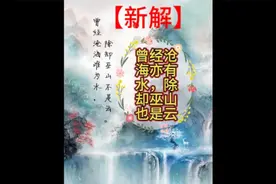 【新解】曾经沧海亦有水，除却巫山也是云视频封面