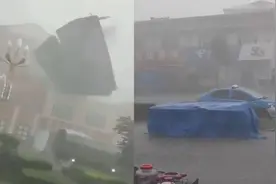 实拍黑龙江塔河冰雹、9级大风：房顶铁皮被吹飞 气象台发布预警