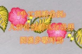 「手工刺绣案例」八种针法绣毛衣花样，图稿步骤详解视频封面