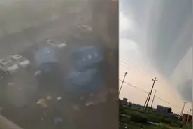 上海大风暴雨现场！网友拍到强雷暴云团经过视频封面