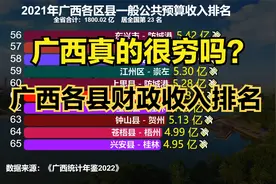 2021广西111个县财政收入排名，仅22个破10亿，看你家乡排第几？视频封面
