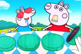 手绘定格动画：小猪佩奇和乔治吃艾叶糍粑！视频封面