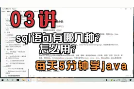 03-sql语句有哪几种？怎么用？ 每天5分钟学java  mysql教程视频封面