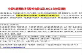 央企，六险二金，中国铁路通信信号股份院校公司23年校招开启.视频封面