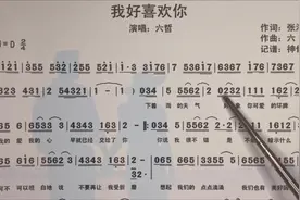 六哲的《我好喜欢你》唱谱教学，最近又被翻唱火了，太好听了视频封面
