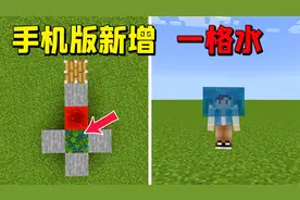 我的世界：手机版MC新增一格水建造方法，仅需2个道具！视频封面