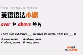 英语语法小课：over和above都有“在上方”意思，你知道区别吗？视频封面