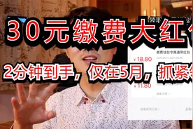 30元缴费大红包，三步操作即可到手，余量充足，5月底前有效视频封面