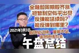 午评：大盘低开高走涨46点，金融和周期领涨，利空出尽反弹延续？视频封面