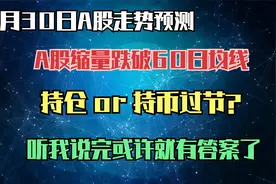A股缩量大跌破60天均线持仓OR该持币过节？听我说完或许就有答案视频封面