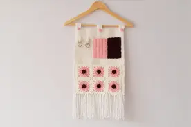 钩针编织 实用的壁挂收纳袋 颜值爆表的文艺装饰视频封面