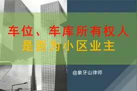 车位、车库所有权人，能否认定为业主？视频封面