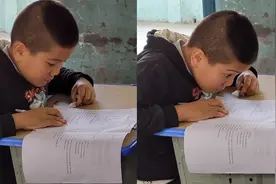 江西男孩看到英语试卷，反应太真实，老师心都冷了视频封面